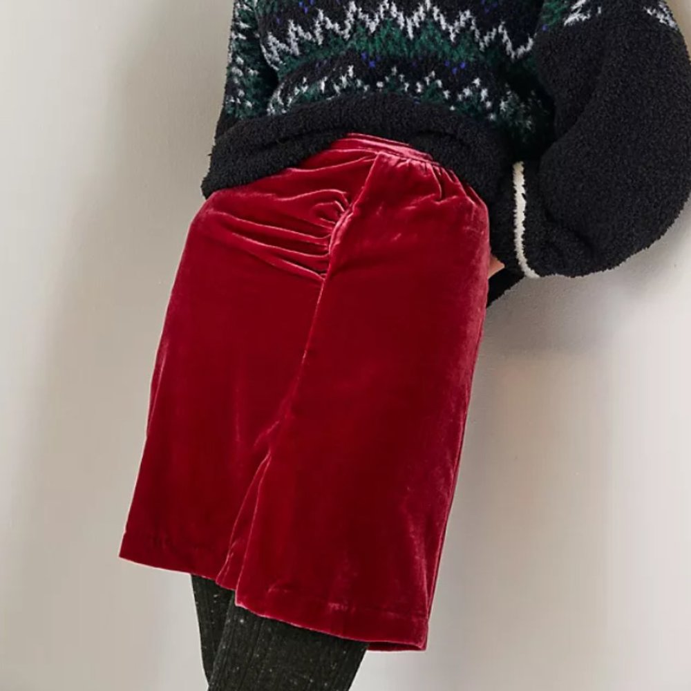 Anthropologie Montie Velvet Mini Skirt